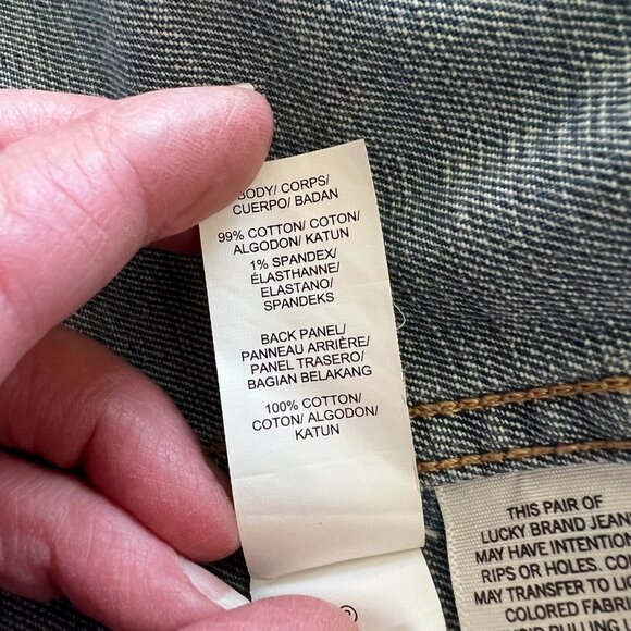 Lucky Brand Patchwork Denim Jacket Tomboy Trucker Boho 70s Vintage Reworked - Picture 10 of 14